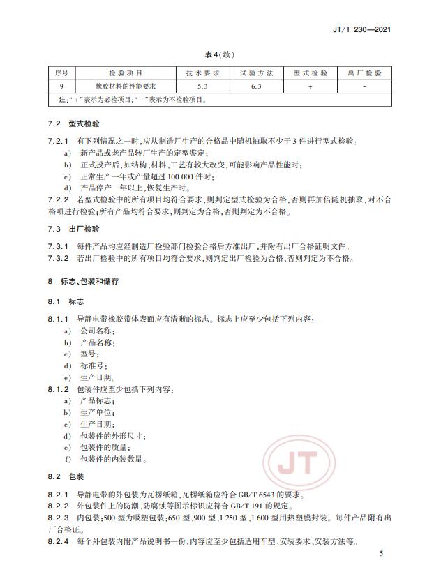 JT/T230-2021標準